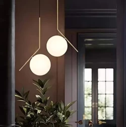 Mid-Century Opal Frosted Glass Globe Pendant Light with Hanging Lamp – 1 Light