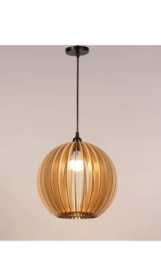 Donut Drawing Room Hanging Pendant Light Wood Single Light