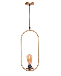 1-Light 7.8-inch Gold Pendant Light