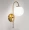 Art Deco Milk Glass Shade Brass Arm Wall Light