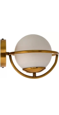 Vintage Brass Wall Sconce with Opal White Shade