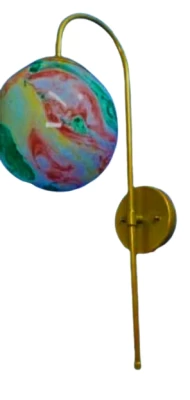 Gold-Toned Abstract Shaped Metal Wall Lamp without bulb