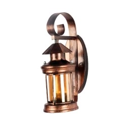 Brown Textured Cylindrical Shaped Metal Wall Lamp