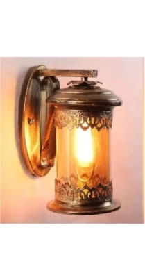 Lantern Metal and Glass Shades Wall Light