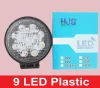 9 LED Plastic Round & Square Lights