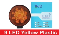9 LED Yellow Plastic Round & Square Lights