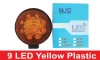 9 LED Yellow Plastic Round & Square Lights
