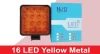 16 LED Yellow Metal Round & Square Lights