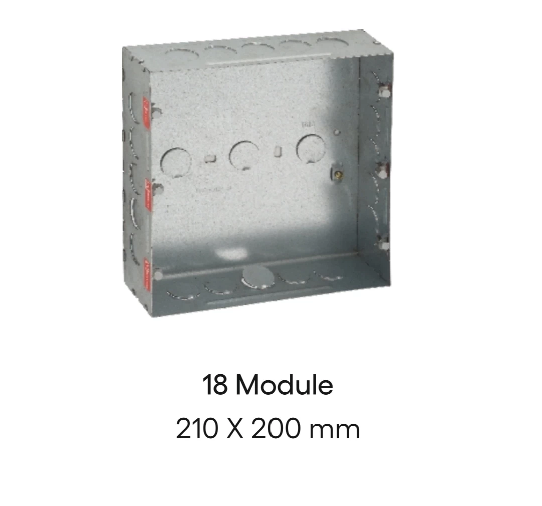 Hi-Fi 18 Module G.I Metal Boxes 210*200mm