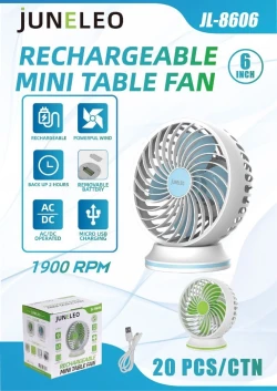 Rechargeable Mini Table Fan JL-8606