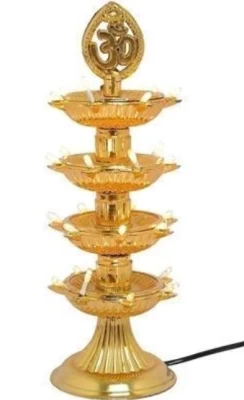 4-Layer Om Gold Diya 28-Deep