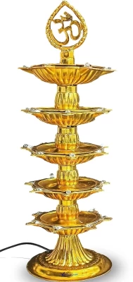 5-Layer Om Gold Diya 35-Deep