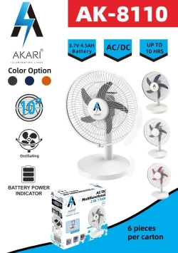 Akari Rechargeable Fan Ak-8110