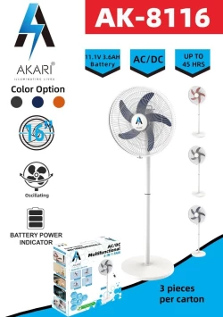 Akari Rechargeable Fan Ak-8116