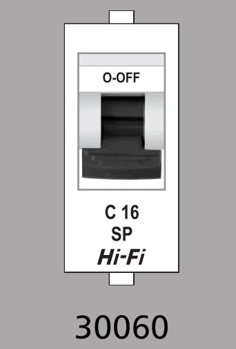 Hi-Fi Single Pole MCB HEAVY DUTY (6A,10A,16A,20A,25A,32A) 30060 (Met/Grey)