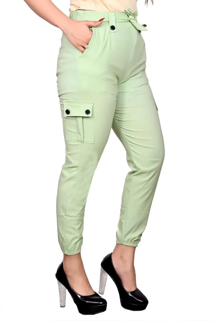 Women Light Green Pants 01