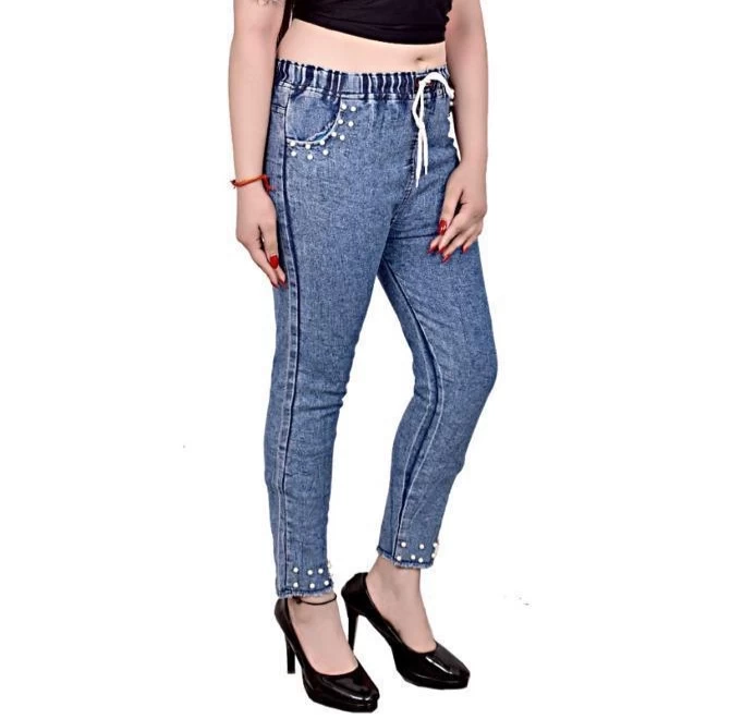 Women Blue Jeans Pearl 04