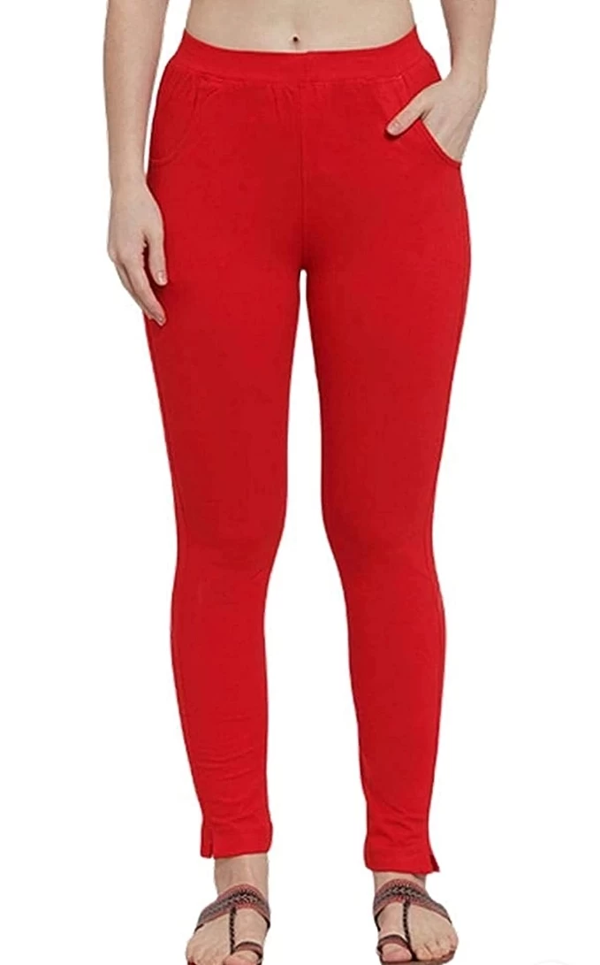 Women Red Jeggings 10