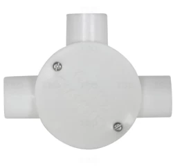 3 Way 19/20mm Junction Box White  (24 Piece Box)
