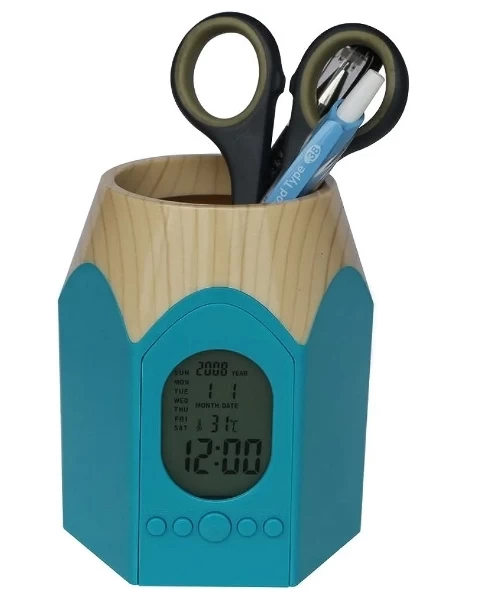 Digital LCD Alarm Clock+Pen Holder 812