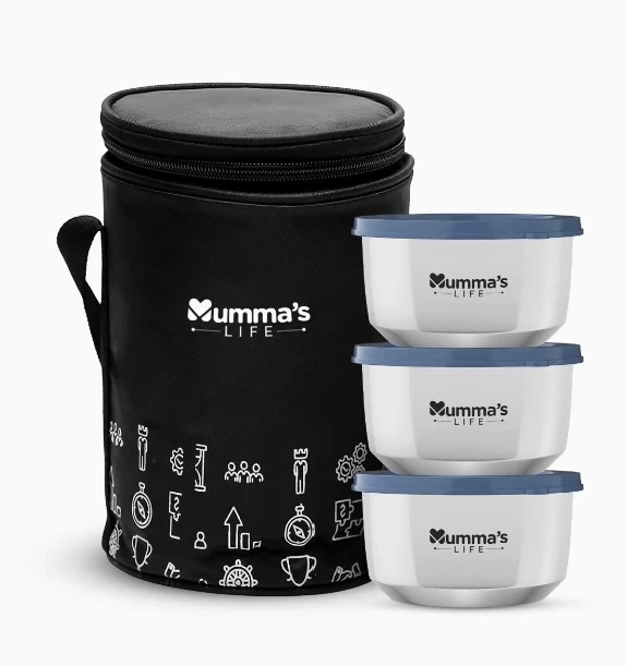 Mummas LIFE Stainless Steel Vacuum Insulated Lunch Box 3 Containers