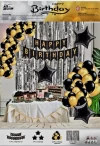 Golden Black Theme Birthday Decoration Kit