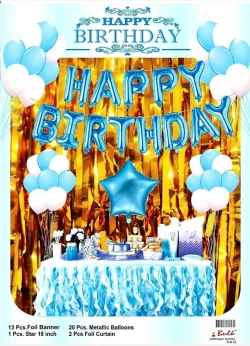 Blue White Theme Birthday Decoration Combo 12