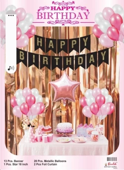 Pink Theme Birthday Decoration Combo 22