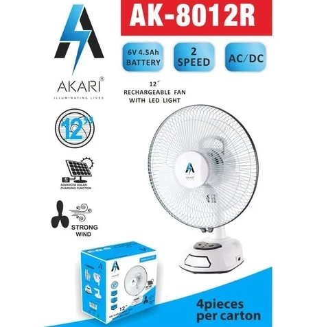 Akari Rechargeable Fan Ak-8012R