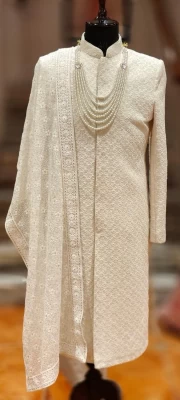Custom sherwani with matching stole