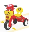 Happy Birthday Kids Tricycle with Light, Back Rest & Storage Basket for 2 to 5 Years Tricycle (happybdaytricycle, Red)