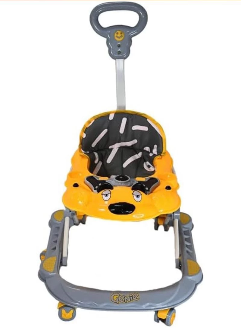 GENIE (Handle) Adjustable Height Foldable Baby Walker with MUSIC - Rectangular Wide Base, Super Solid PVC