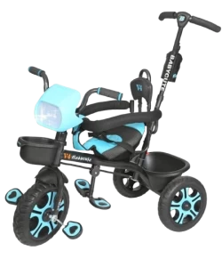 Tricycle for Kids | Light and Music Tricycle | Tricycle with Parental Control Handle (Blue)