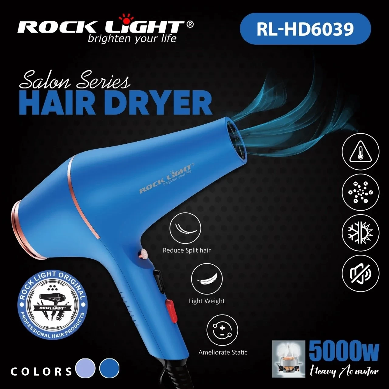 Rock Light RL-HD6039 5000W Professional Hair Dryer