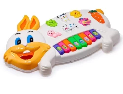 Rabbit Piano Musical Piano for Baby with 3 Modes, Flashing Lights & Wonderful Animal Sound Flashing Light & Sound for Kid, Early Development Musical Toy