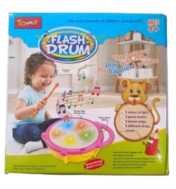 Toymart Musical Educational Multi-Colored Flash Drum For Girls And Boys