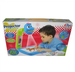 Projector painting set with 21 different colored pictures and 6 coloring pens (Blue)