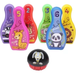 Hit and Throw Bowling Toy Set with 6 Bottles and 1 Ball Toy for Kids Bowling Game Set Indoor/Outdor Playing Sports Games for Kids